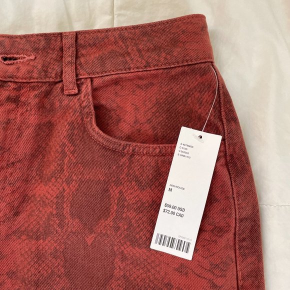 Urban Outfitters Rust Snake Skin Pattern Denim Skirt - Picture 3 of 4